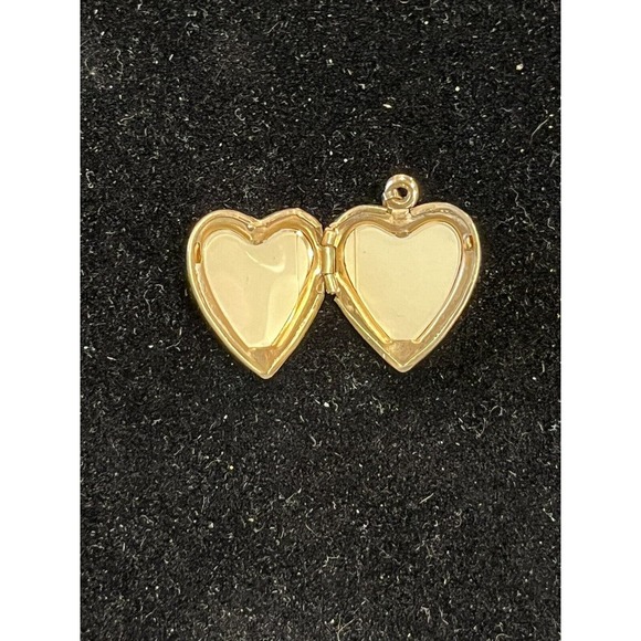 14k Gold Filled Heart Flowers GRANDMA Double Photo Locket Pendant - Picture 4 of 5